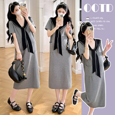 批发实拍现~2026夏季新款孕妇海军领显瘦高级感韩版减龄孕妇<b class='q'>连衣裙</b>