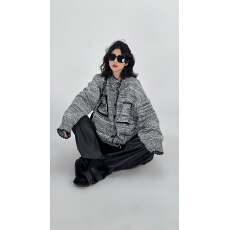 批发吴童童 灰色长袖针织<b class='q'>毛衣</b><b class='q'>开衫</b>外套女秋季韩系宽松简约百搭上衣