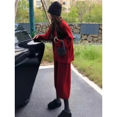 批发慵懒风<b class='q'>女</b>士针织套<b class='q'>装</b>2025秋冬大码胖MM温柔毛衣+阔腿裤显瘦<b class='q'>两件套</b>