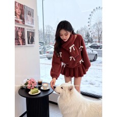 批发慵懒风复古圣诞新年穿搭红色一整套<b class='q'>女</b>2026春季宽松百搭毛衣<b class='q'>半身裙</b>