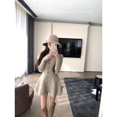 批发COOLLINE林子熙 倾心芭蕾 小心机ju显身材针织<b class='q'>连衣裙</b>收腰显瘦短裙