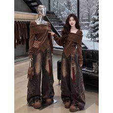 批发冬装韩系高级感穿搭<b class='q'>胖</b><b class='q'>mm</b>不规则毛衣女秋季2026心针织衫上衣