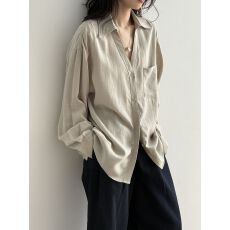 批发韩系老钱风长袖衬衫女早秋季2026新款设计感小众防晒衬衣通勤上衣