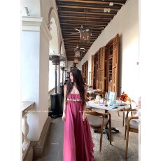 批发CloudSweet白云甜 faye迷花仙 易梦玲同款ch1le秀款度假裙连衣裙