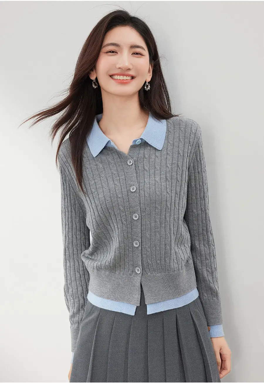 스트라이프 니트 가디건 상세 이미지 2