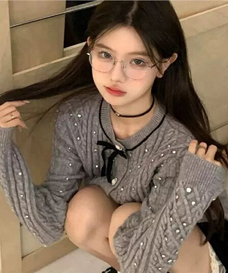 작은 샤넬 스타일 핫픽스 긴팔 니트 오픈 가디건 여성 가을 겨울철 골드 순수한 욕망 품격 쇼트 스타일 스웨터 코트 2026 새로운