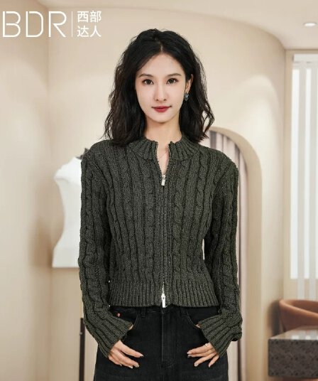고래 그리고 玖 꽈배기 오픈 가디건 여성 가을 2025 년 새로운 디자인 센스 작은 대중 쇼트 스타일 니트 스웨터 회색 긴팔