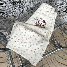 批发樱桃蝴蝶结印花设计感牛仔长裤女2025秋季新款大码修身显瘦长裤<b class='q'>子</b>