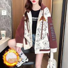 批发实拍实价 纯棉华棉复合银狐绒 后包领 宽松韩版连帽<b class='q'>棒球</b>服