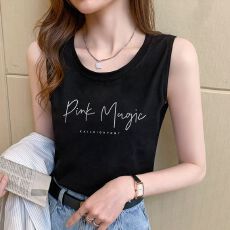 批发官图后包领纯棉小吊带背心女内搭外穿夏<b class='q'>短袖</b>T恤无袖运动上衣