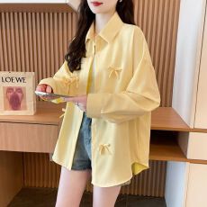 批发实拍 原版做法立体蝴蝶结<b class='q'>衬衫</b>女春夏薄款气质上衣大版防晒外套女