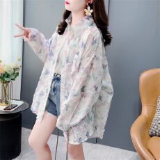 批发官图原版做工流苏蝴蝶<b class='q'>长袖</b><b class='q'>衬衫</b>女春夏新款宽松休闲设计感防晒上衣