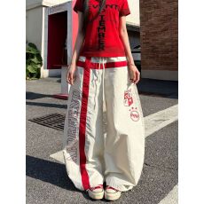 批发夏宽松阔腿裤设计感jazz爵士舞拖地裤美式复古速干运动裤女