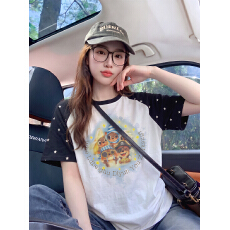 批发官图220克天丝棉短袖t恤男女<b class='q'>情侣装</b>夏新款插肩袖宽松圆领上衣