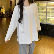 批发实拍 280克德绒长袖T恤女装春秋冬<b class='q'>加绒</b>内搭<b class='q'>打底衫</b>卫衣中长款