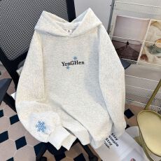 实拍 原版刺绣薄款/加绒 华棉纯棉复合韩版宽松刺绣连帽卫衣女