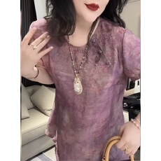 批发紫色中式国风优雅时尚<b class='q'>大码</b>套装女2026夏季新款时尚轻奢高级两件套