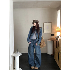 批发实拍实价~<b class='q'>韩版</b>显瘦长袖<b class='q'>牛仔</b><b class='q'>外套</b>+裤子