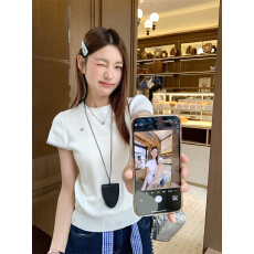 批发实拍现货实价简约宽松圆领短袖针织T恤上衣+蓝色<b class='q'>修身</b>显瘦<b class='q'>牛仔</b>裤