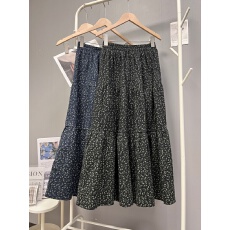 批发实拍秋冬新款碎花半身裙女韩版森系裙子中长款a字松紧腰时尚伞裙