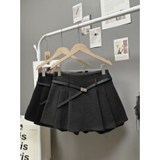批发实拍 秋冬2025优质版呢子半身裙<b class='q'>女</b>防走光a字百搭减龄百褶短<b class='q'>裙裤</b>裙