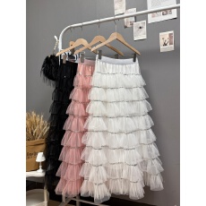 批发实拍 秋冬新款韩系超仙绝美纱裙多层<b class='q'>荷叶边</b>蛋糕裙小众设计感长裙