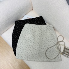 批发实拍 秋冬新款韩系chic小碎花毛呢半身裙简约百搭甜美<b class='q'>清新</b>a字短裙