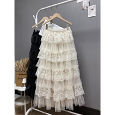 批发实拍新款法式千金重工蕾丝拼接网纱蛋糕裙小众绝美超仙长款<b class='q'>半身裙</b>