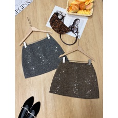 批发实拍 <b class='q'>秋</b>冬新款2025韩系百搭重工亮片呢子半身裙气质百搭显瘦短裙