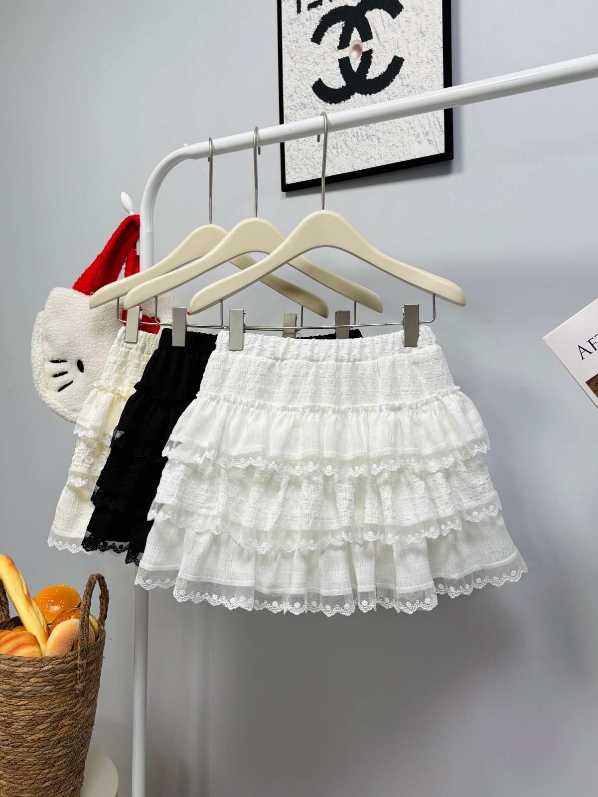 실사 봄 여름 새로운 한 부서 소녀 달콤함 무거운 작업 다중 레이어 케이크 드레스 레이스 레이스 패치워크 반신 미니 스커트