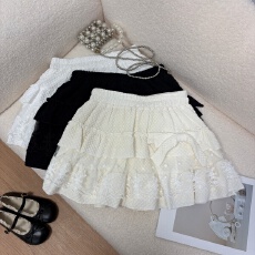 批发实拍 春季新款2026甜妹减龄蕾丝花边蛋糕裙韩系蝴蝶结芭蕾风短裙