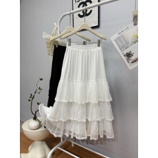 批发实拍 春夏新款2026法式浪漫重工ins蕾丝花边蛋糕裙垂感<b class='q'>百搭</b>半身裙