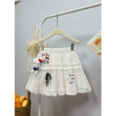 批发实拍 夏季新款2026网红卡通趣味减龄半身裙木耳边蛋糕裙休闲<b class='q'>短裙</b>