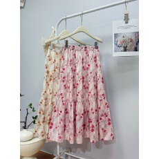 批发实拍 春夏新款2026碎花棉质半身裙女韩系温柔风小清新中长款a字裙