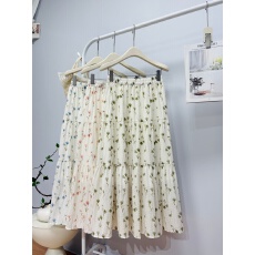 批发实拍 夏季新款法式浪漫温柔风碎花半身裙甜美小清新中长款大摆裙