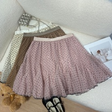 实拍 春夏新款2026法式chic波点半身纱裙甜美减龄设计感大摆短裙