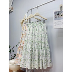 批发实拍 夏日莫奈花园碎花半身裙法式温柔风中长款百搭显瘦大摆伞裙