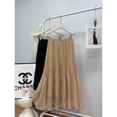 批发实拍春夏新款法式超仙绝美长款半身裙欧根纱设计感温柔百褶鱼尾裙