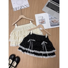 批发实拍 春夏新款韩系少<b class='q'>女</b>波点半身裙蕾丝边拼接甜美减龄蛋糕<b class='q'>裙裤</b>裙