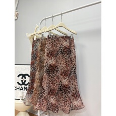 批发实拍 夏季新款法式<b class='q'>复古</b>金丝雪纺纱半身裙豹纹时髦长款显瘦鱼尾裙