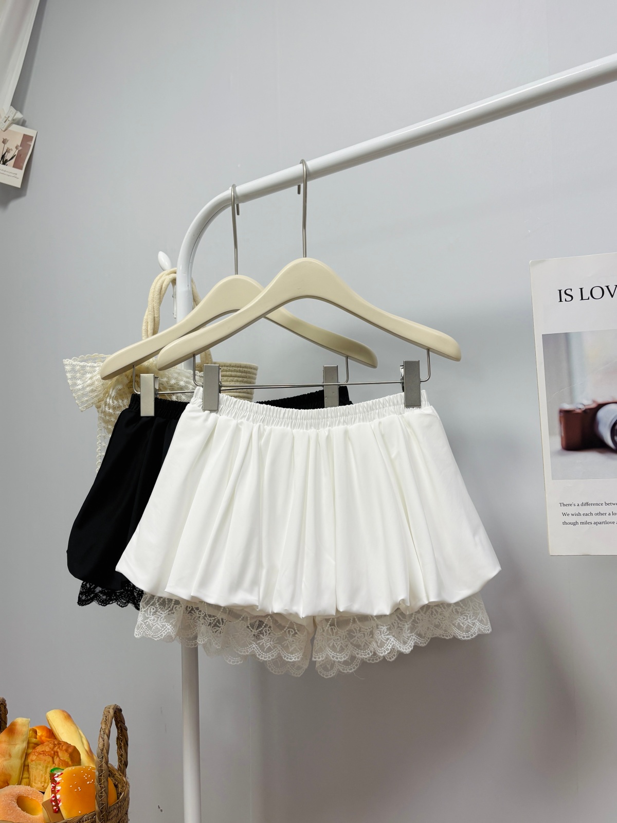 실사 여름 새로운 한 부서 소녀 레이스 조각 꽃밭 반신 미니 스커트 달콤함 연령 감소 노출 방지 바지