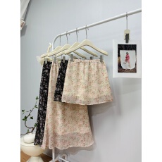 批发实拍 夏季新款法式复古碎花半身裙雪纺小清新百搭显瘦a字包臀裙