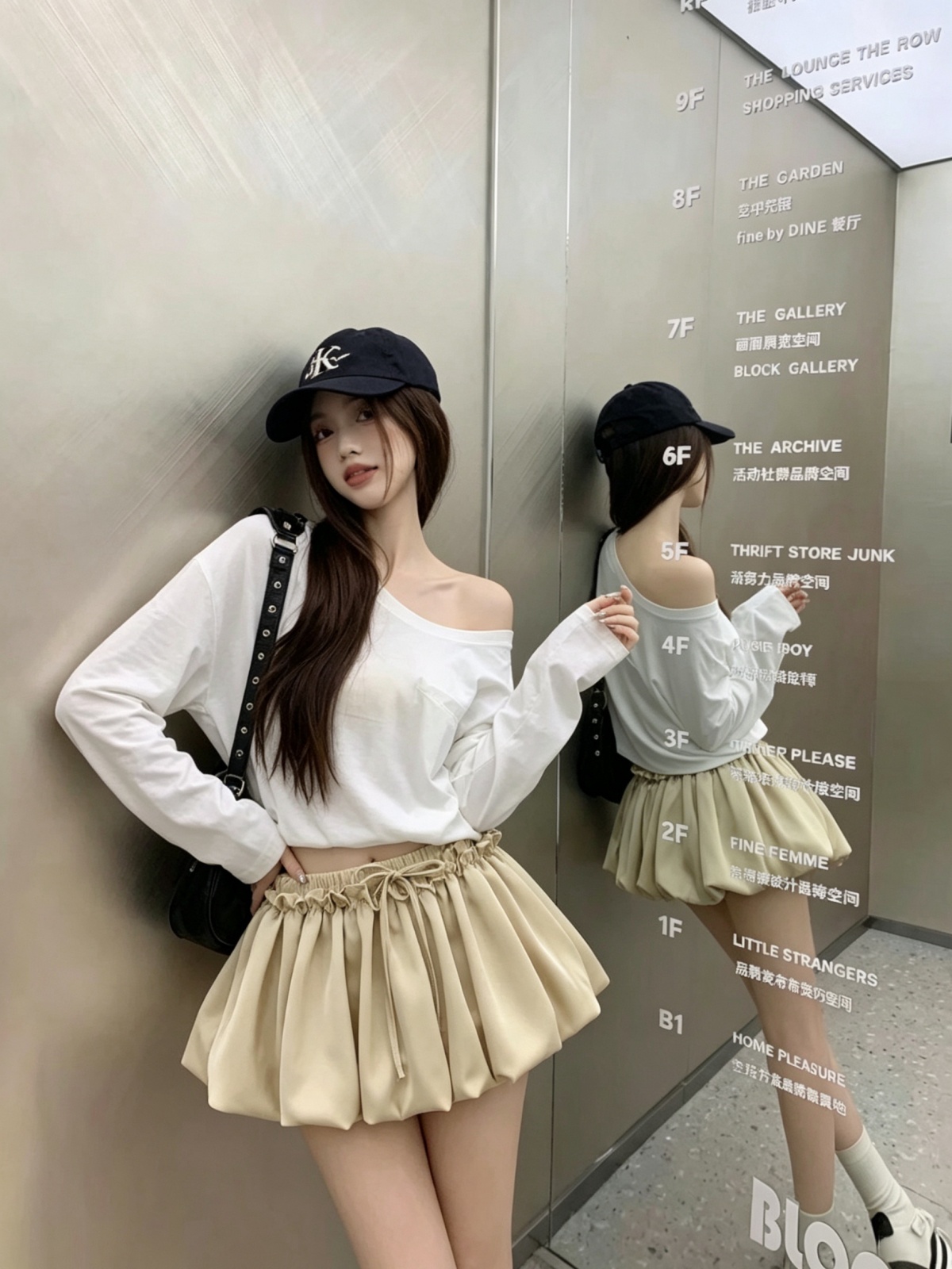 여름 새로운 2026 한 스타일 아세트산 광택 꽃밭 반신 스커트 프릴 레이스업 노출 방지 단어 미니 스커트