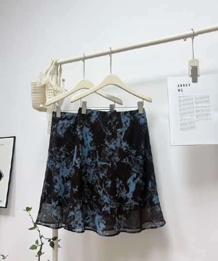 실사 여름 새로운 한 부서 chic 인터넷 유명인 반신 스커트 다용도 슬림해 보이는 5 점 치마 순수한 욕망 한 마디 쉬폰 중간 스커트