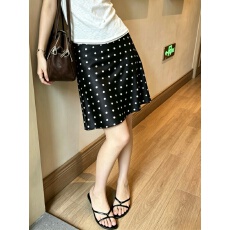 批发夏季新款醋酸光泽感缎面波点半身裙女气质百搭显瘦a字小鱼尾中裙