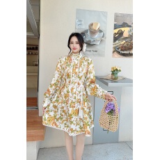 批发法式复古<b class='q'>印花</b>长袖宽松<b class='q'>衬衫</b>裙女通勤风系带收腰显瘦淑女风上衣