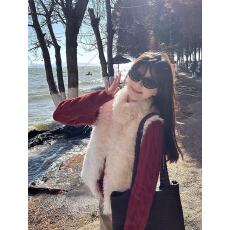 批发实拍实价 乖乖女毛毛<b class='q'>马甲</b>背心女仿<b class='q'>皮草</b>无袖毛毛<b class='q'>马甲</b>+红色针织外套