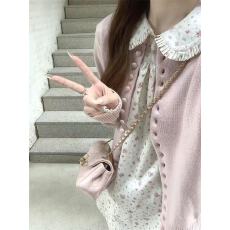 批发实拍实价  2026新款减龄娃娃领<b class='q'>连衣裙</b>女+针织开衫两件套