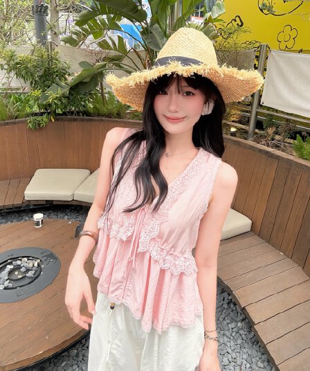 실사 정가 질감 센스 벌룬 소매 맨위 여성 얇고 가벼운 통기성 레이스 작은 셔츠 여성 여름