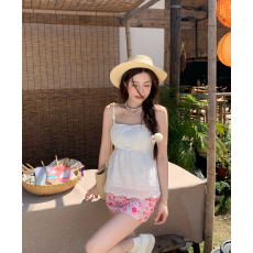 批发实拍实价 纯欲吊带背心上衣女夏+<b class='q'>碎花</b>短裙低腰a字裙 自带安全裤